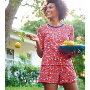 NEW • Draper James • Georgia Floral Ruffle Tee Red